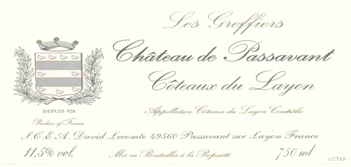Chateau de Passavant Coteaux du Layon Les Greffiers 2011 Front Label