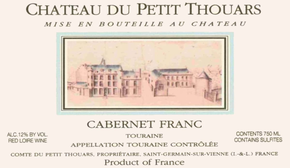 Chateau du Petit Thouars Touraine Rouge 2010 Front Label