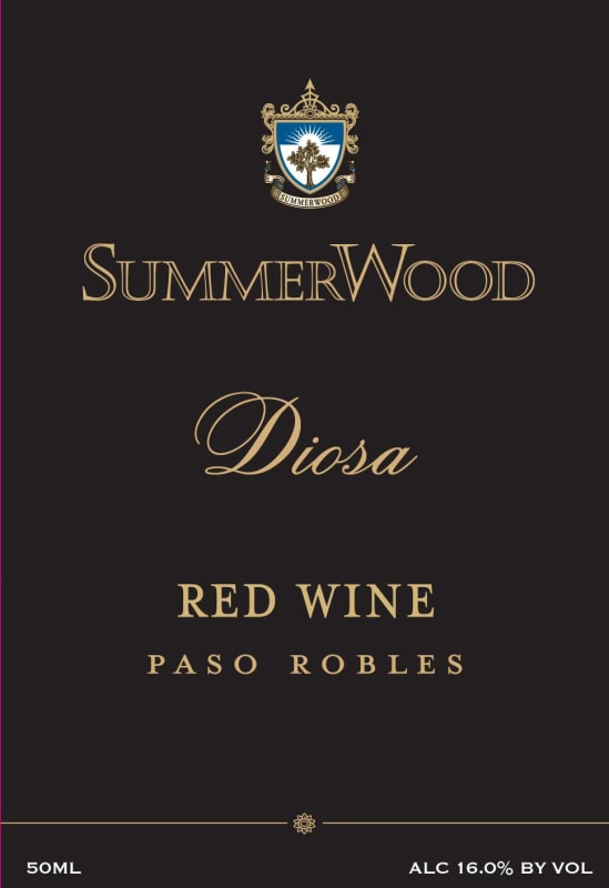 SummerWood Diosa Red 2008 Front Label