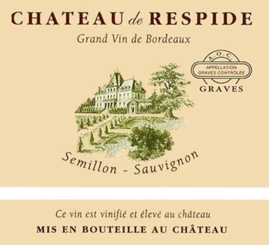 Chateau de Respide Graves Blanc 2011 Front Label