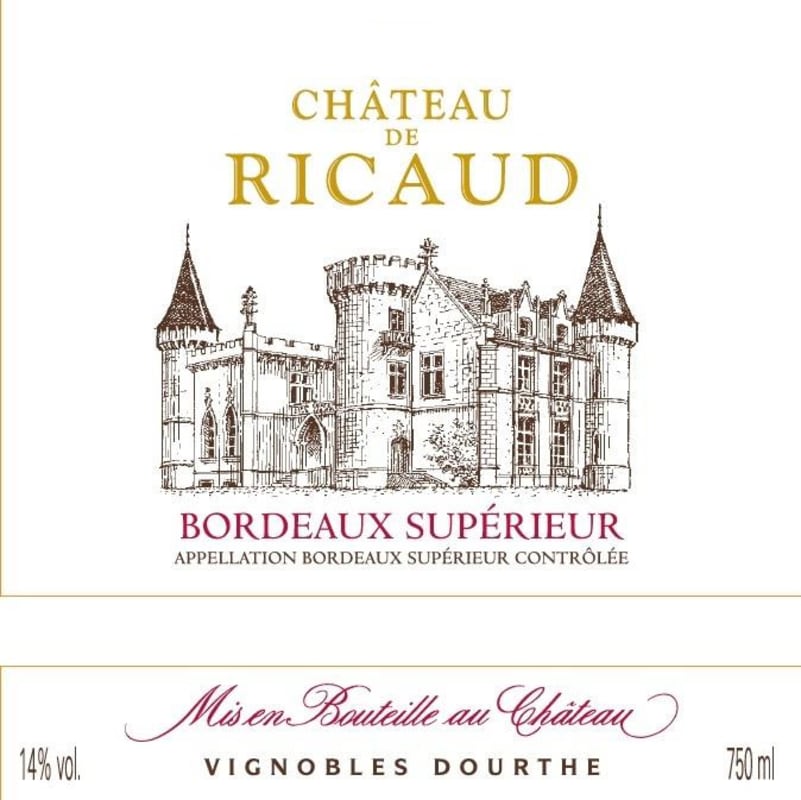 Chateau de Ricaud Bordeaux Superieur 2013 Front Label