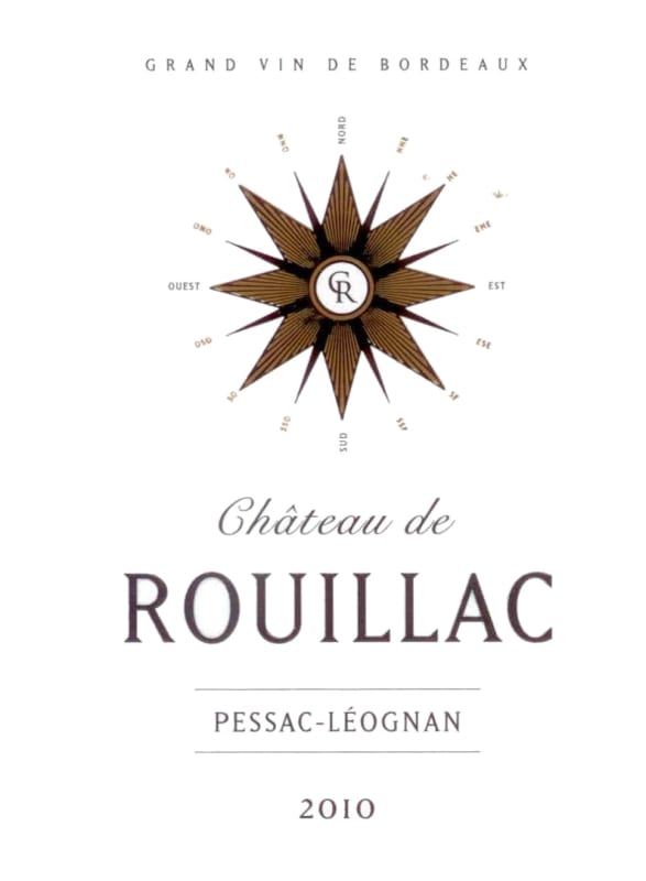 Chateau de Rouillac Pessac-Leognan 2010 Front Label