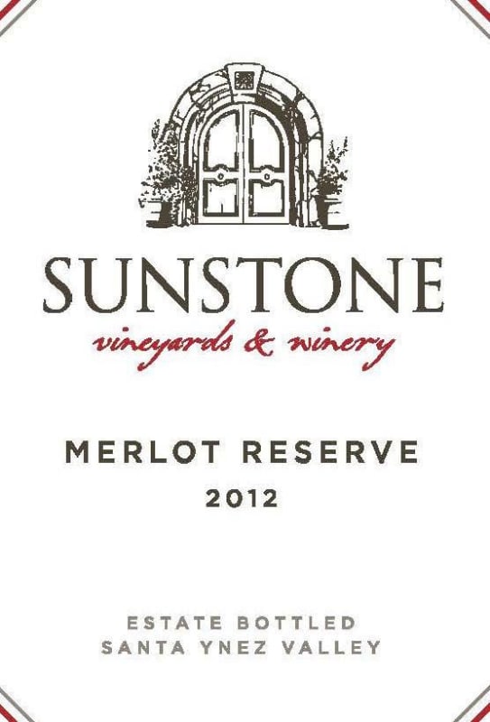 Sunstone Merlot Reserve 2012 Front Label