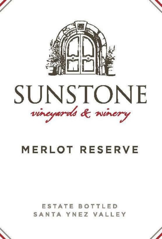 Sunstone Merlot Reserve 2013 Front Label