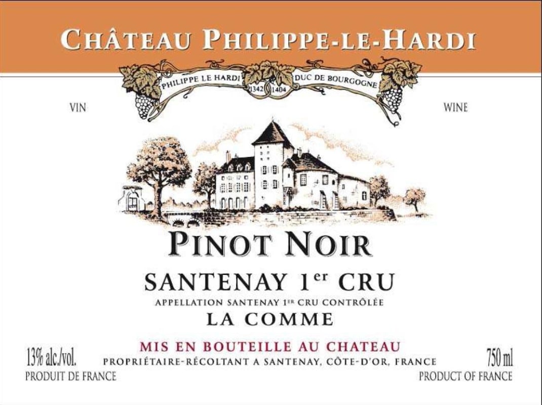 Chateau de Santenay Philippe-Le-Hardi La Comme Santenay Premier Cru Rouge 2010 Front Label