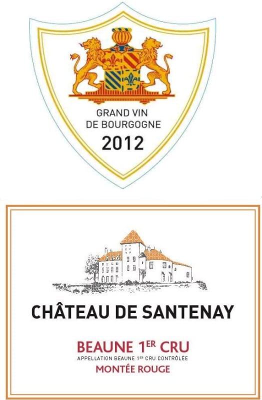 Chateau de Santenay Montee Beaune Premier Cru Rouge 2012 Front Label