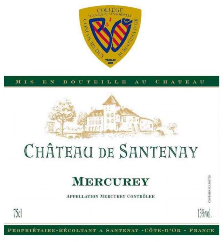 Chateau de Santenay Mercurey Blanc 2013 Front Label