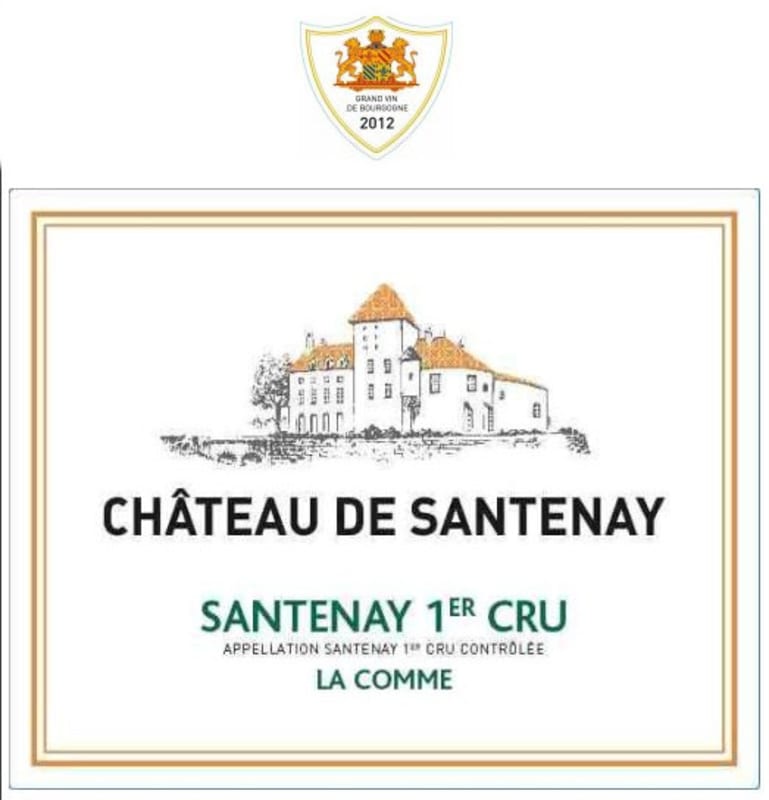 Chateau de Santenay Santenay La Comme Premier Cru Blanc 2012 Front Label
