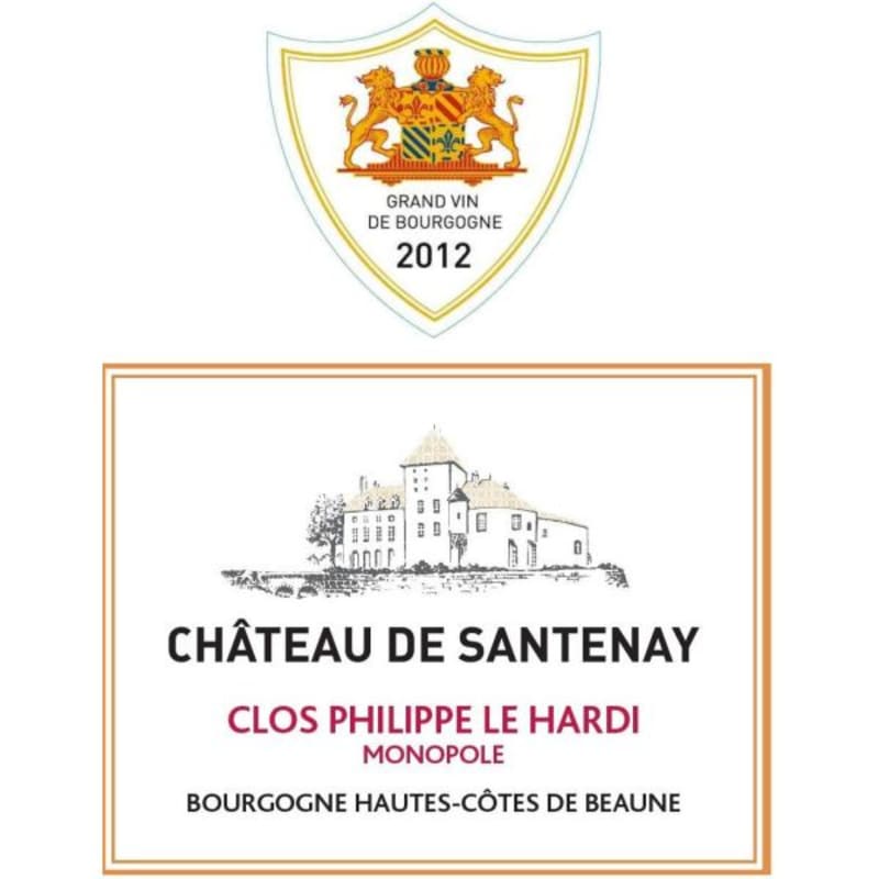 Chateau de Santenay Bourgogne Clos Philippe le Hardi Monopole 2012 Front Label