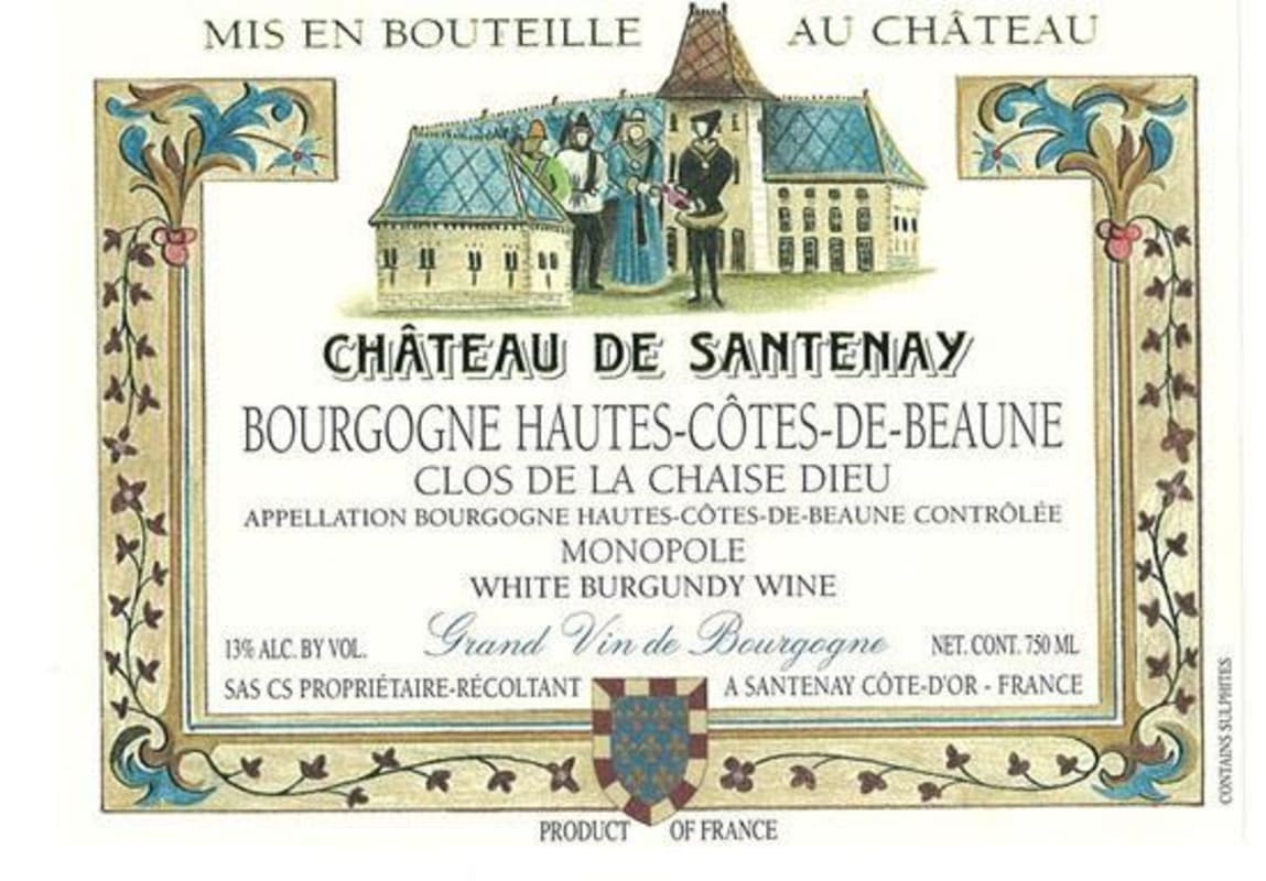 Chateau de Santenay Bourgogne Hautes Cotes de Beaune Clos de la Chaise Dieu Monopole 2010 Front Label