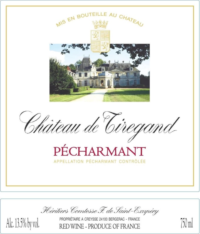 Chateau de Tiregand Pecharmant 2014 Front Label