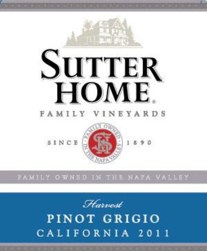 Sutter Home Pinot Grigio 2011 Front Label