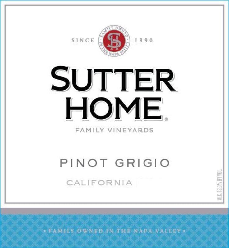 Sutter Home Pinot Grigio 2014 Front Label