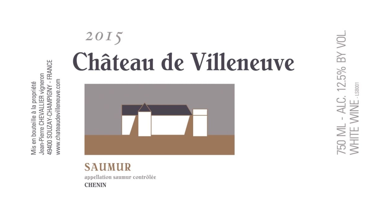 Chateau de Villeneuve Saumur Blanc 2015 Front Label