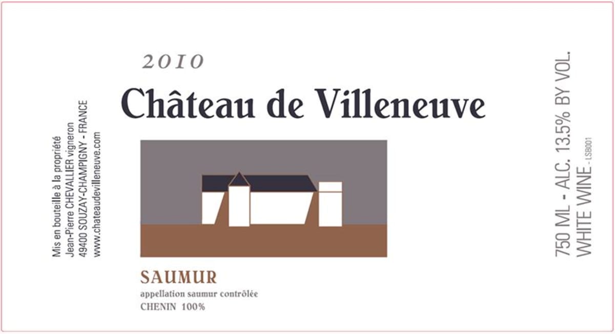 Chateau de Villeneuve Saumur Les Cormiers Blanc 2010 Front Label