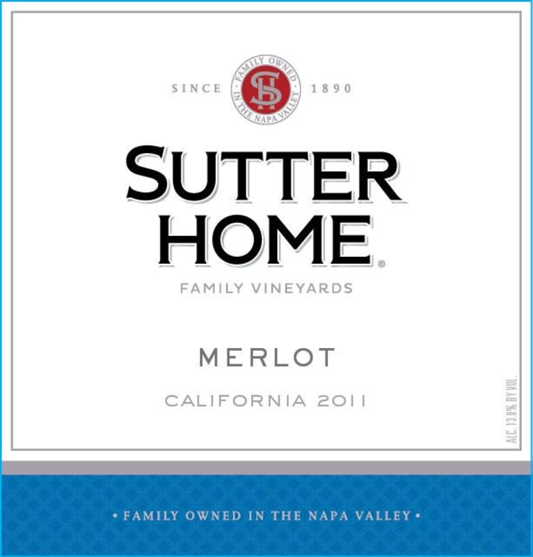Sutter Home Merlot 2011 Front Label