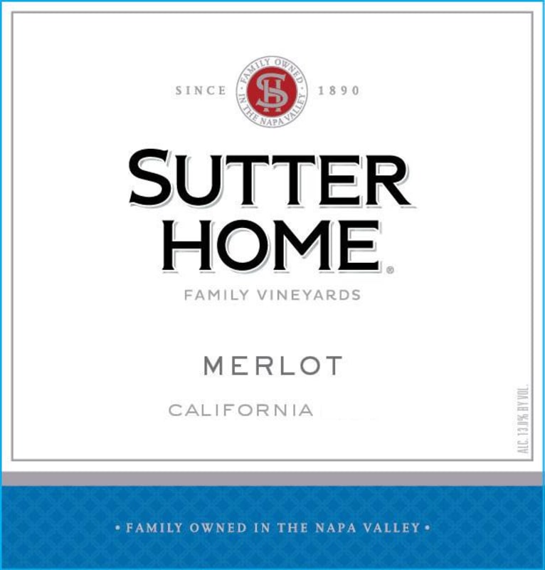 Sutter Home Merlot 2012 Front Label