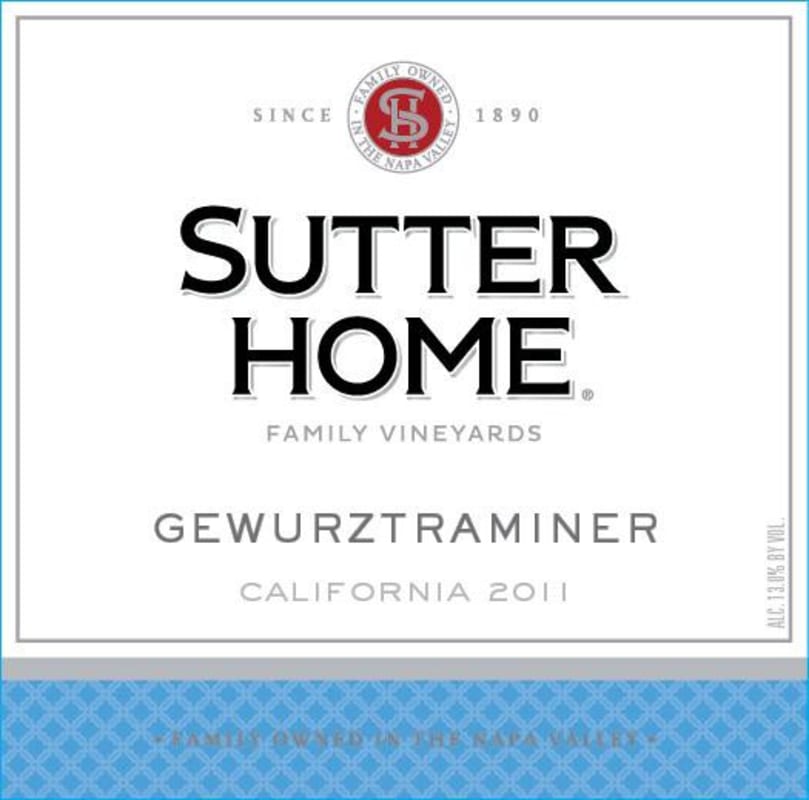 Sutter Home Gewurztraminer 2011 Front Label