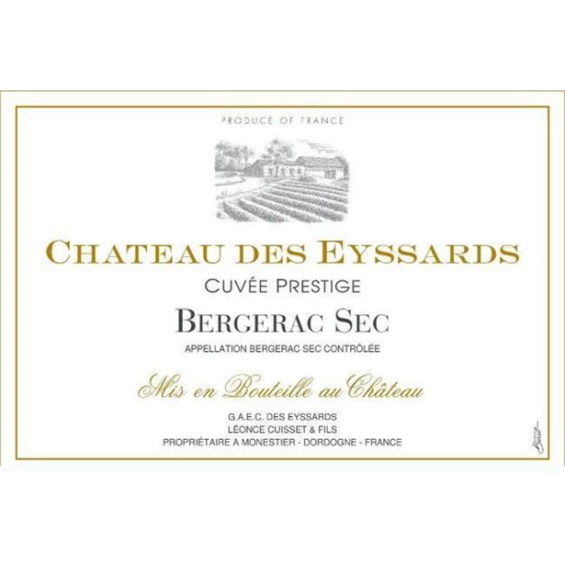 Chateau des Eyssards Cuvee Prestige Sec Blanc 2013 Front Label