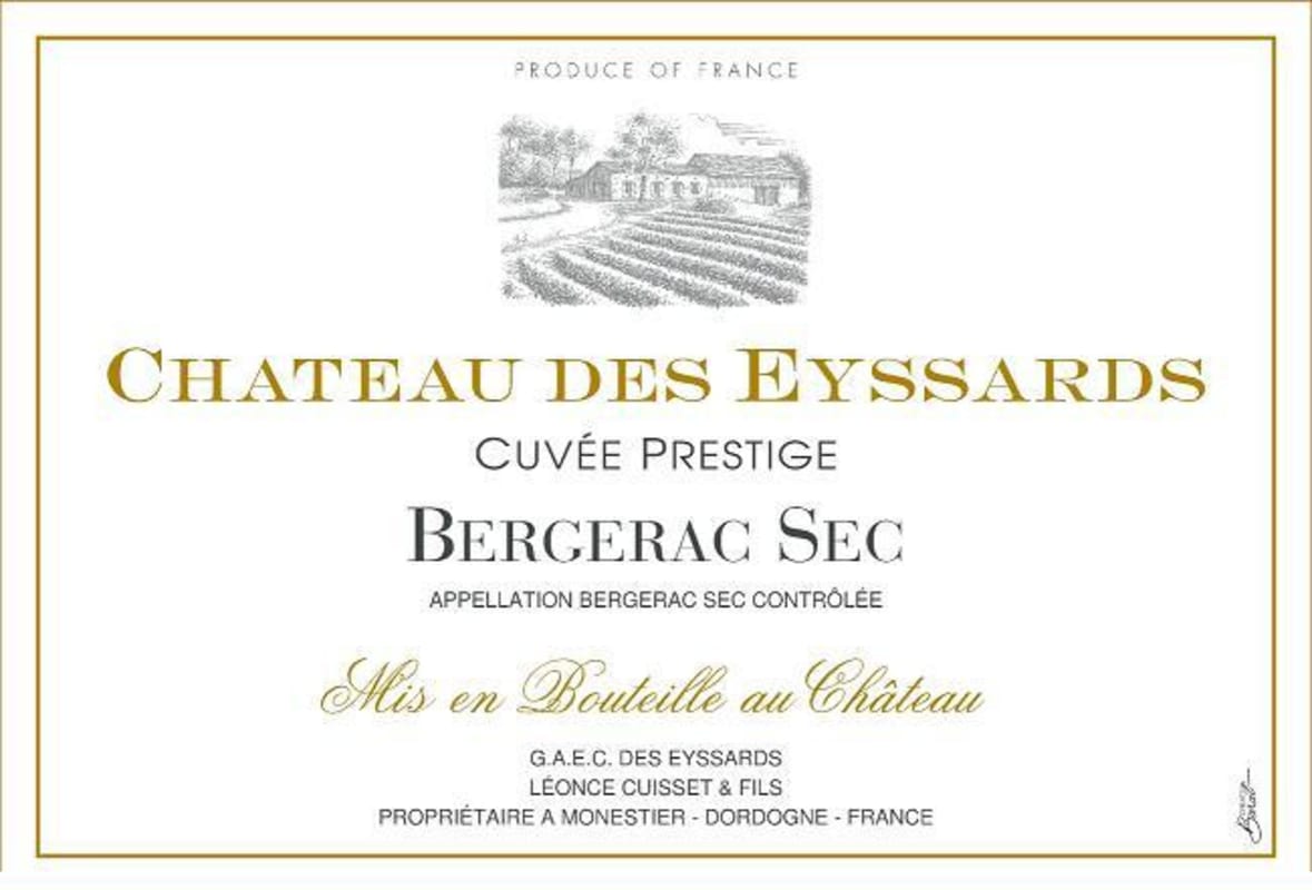 Chateau des Eyssards Cuvee Prestige Sec Blanc 2011 Front Label