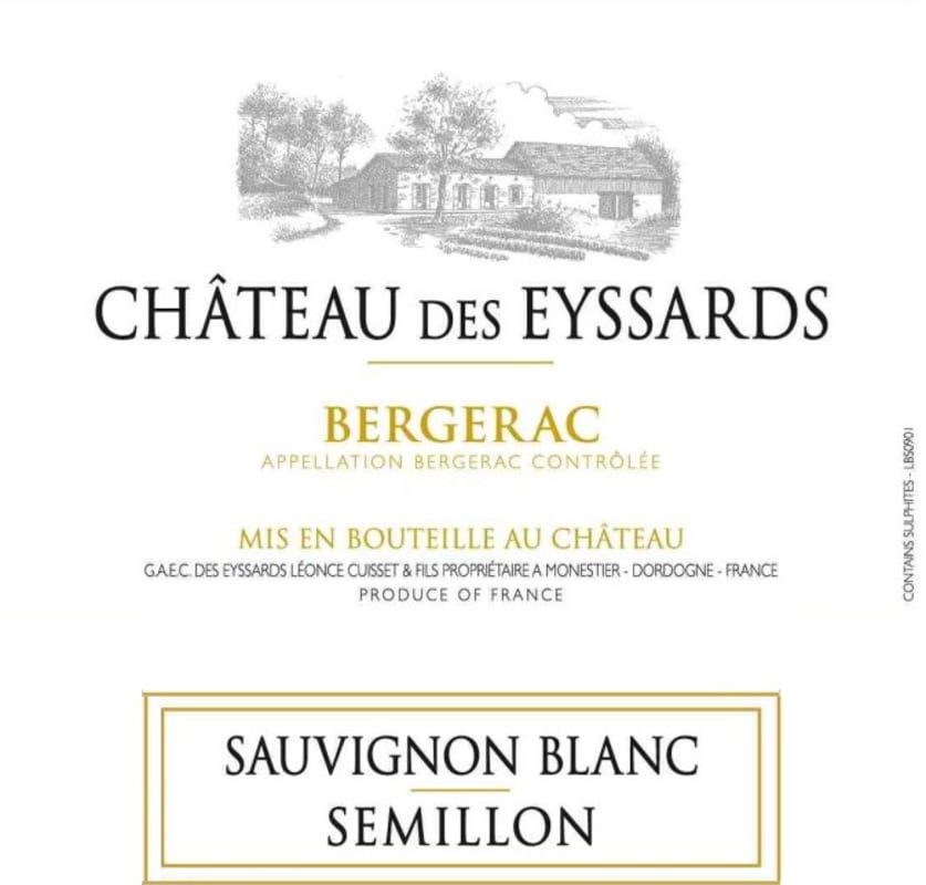 Chateau des Eyssards Sauvignon Blanc Semillon Sec 2012 Front Label