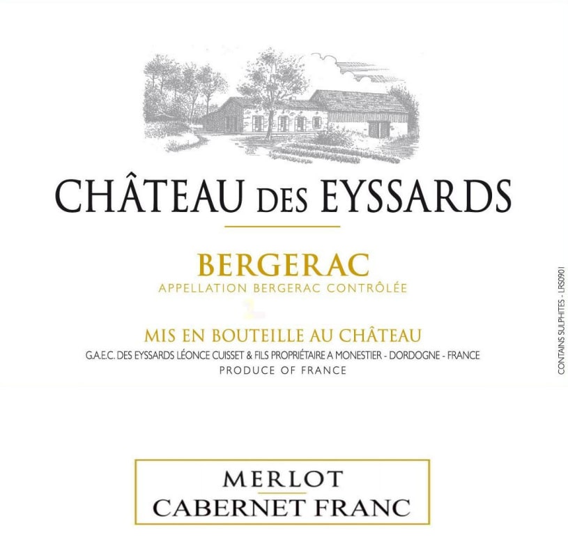 Chateau des Eyssards Bergerac Merlot Cabernet Franc 2012 Front Label