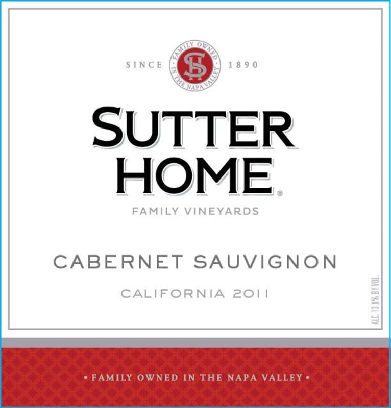 Sutter Home Cabernet Sauvignon 2011 Front Label
