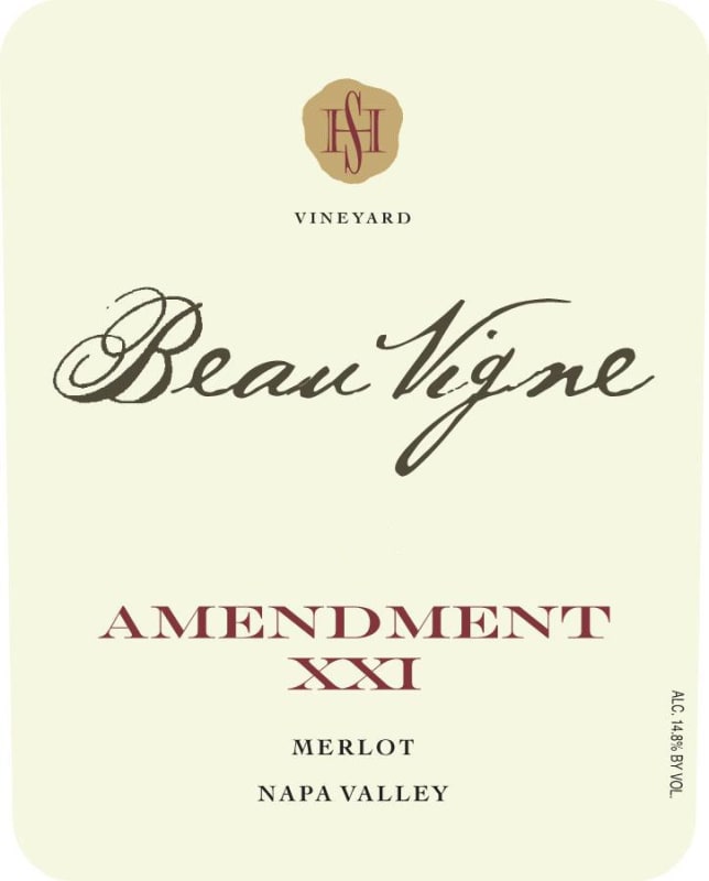 Beau Vigne Amendment XXI 2010 Front Label