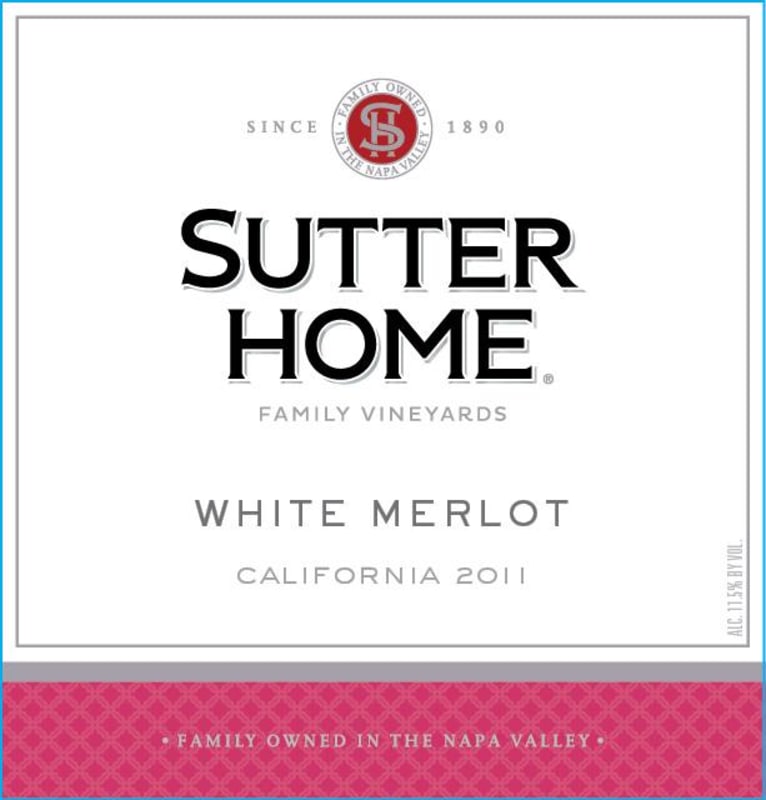 Sutter Home White Merlot 2011 Front Label