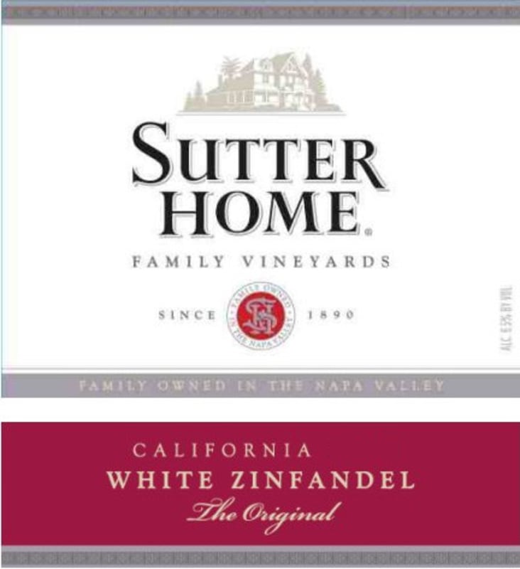 Sutter Home White Zinfandel 2009 Front Label