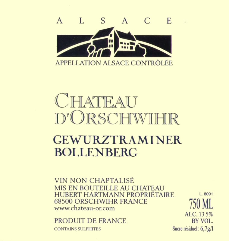 Chateau d'Orschwihr Bollenberg Gewurztraminer 2012 Front Label