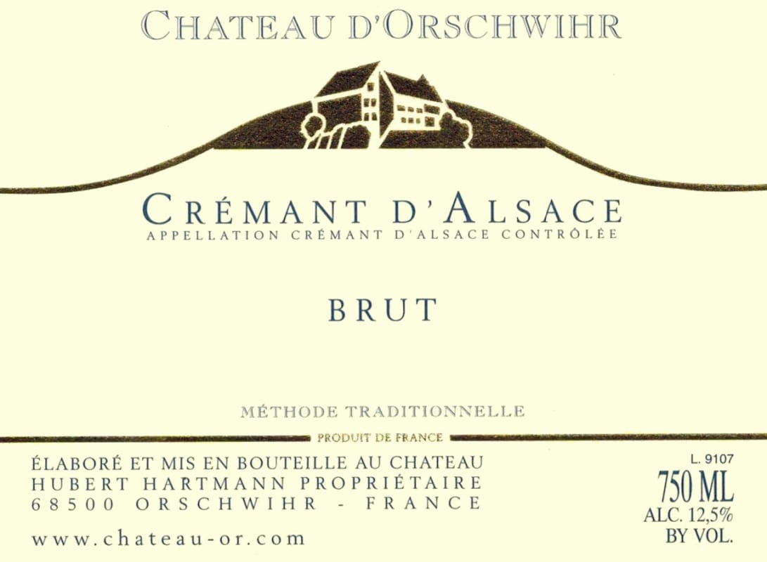 Chateau d'Orschwihr Cremant d'Alsace Brut 2008 Front Label