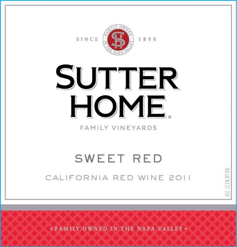 Sutter Home Sweet Red 2012 Front Label