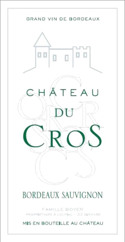 Chateau du Cros Bordeaux Sauvignon Blanc 2014 Front Label