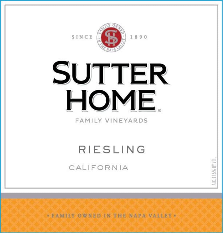 Sutter Home Riesling 2012 Front Label