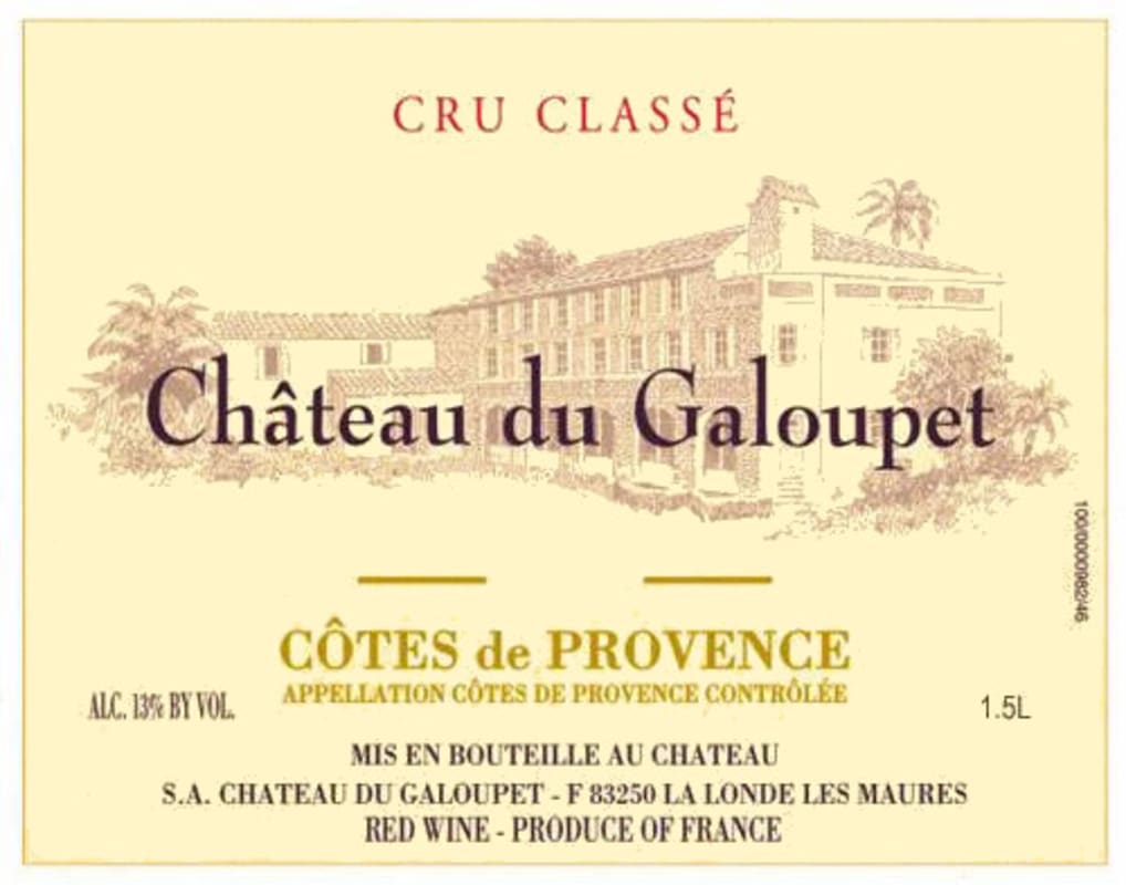 Chateau Galoupet Cotes de Provence Rouge 2011 Front Label