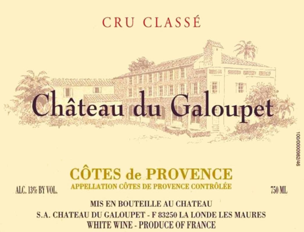 Chateau Galoupet Cotes de Provence Blanc 2010 Front Label