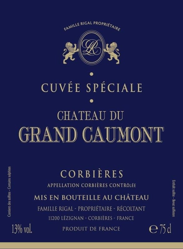 Chateau du Grand Caumont Corbieres Cuvee Speciale 2013 Front Label