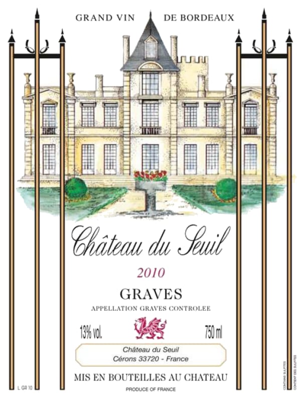 Chateau du Seuil Graves 2010 Front Label