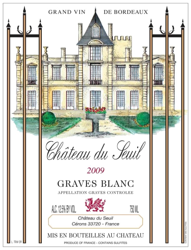 Chateau du Seuil Graves Blanc 2009 Front Label