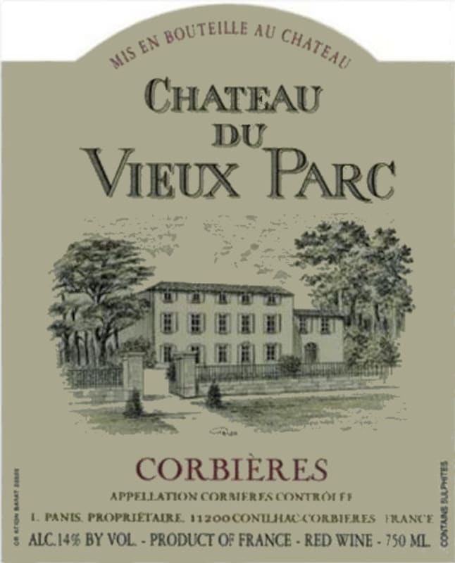 Chateau du Vieux Parc Corbieres 2015 Front Label