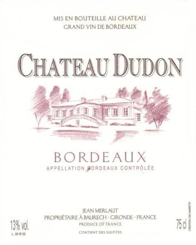Chateau Dudon Bordeaux 2009 Front Label