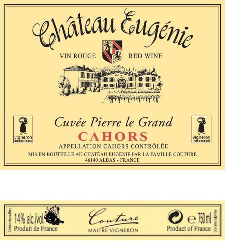 Chateau Eugenie Cuvee Pierre Le Grand 2014 Front Label