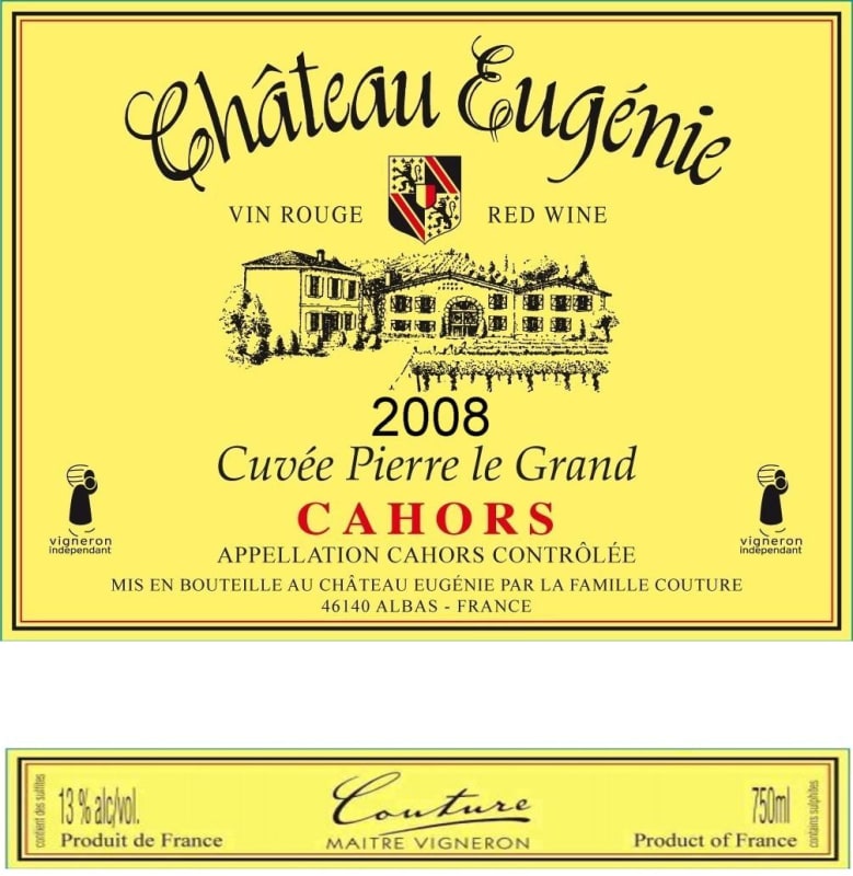 Chateau Eugenie Cuvee Pierre Le Grand 2008 Front Label