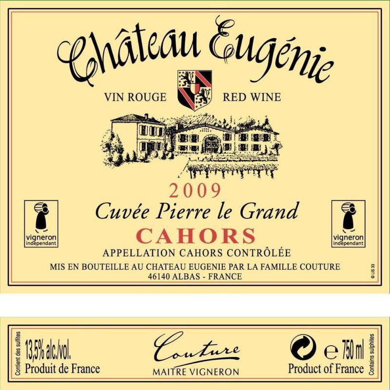 Chateau Eugenie Cuvee Pierre Le Grand 2009 Front Label