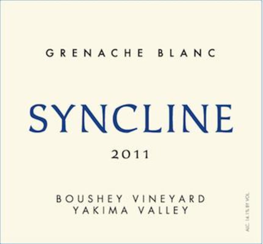 Syncline Boushey Vineyard Grenache Blanc 2011 Front Label