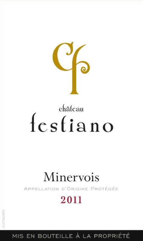 Chateau Festiano Minervois 2011 Front Label