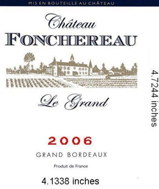 Chateau Fonchereau Le Grand 2006 Front Label
