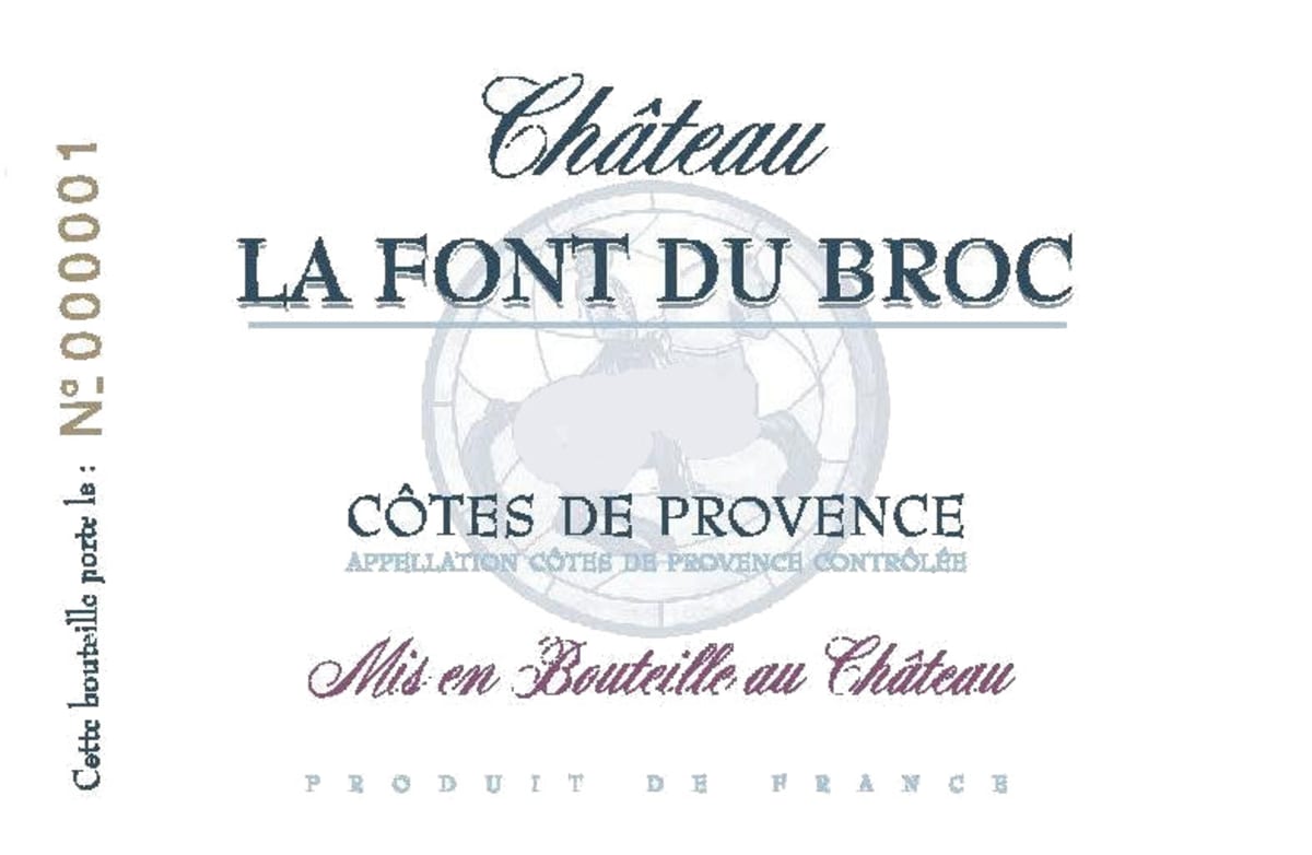Chateau Font du Broc Cotes de Provence Rouge 2008 Front Label