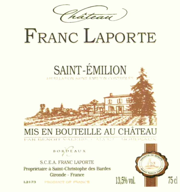 Chateau Franc Laporte Saint-Emilion 2006 Front Label